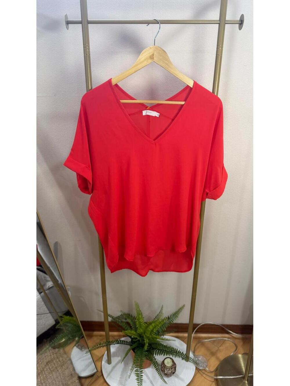 Size S LUSH Clothing Women's Red and Orange Blouse